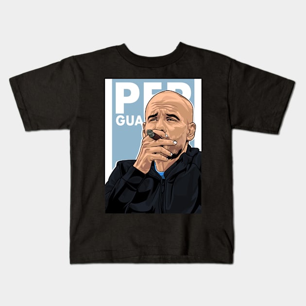 Pep Guardiola Kids T-Shirt by Rekayasabumi